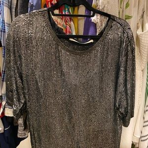 Twelfth Street by Cynthia Vincent silver beaded top